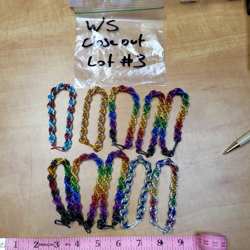 Wholesale closeout lot #3 handmade aluminum chainmail bracelets
